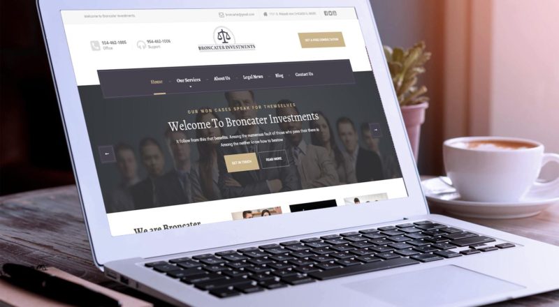 Broncater Investments Website design